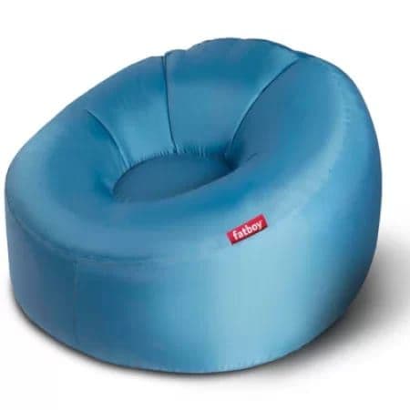 Fatboy Lamzac inflatable lounger in sky blue.