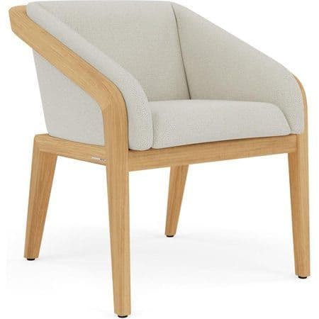 Manutti Sunrise outdoor dining chair in brushed teak.